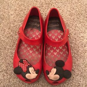 Mini Melissa red Mickey twins size 10 GUC